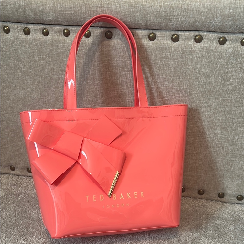 Ted Baker BOW coral jelly tote